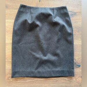 Vintage Suzelle Skirt Womens 6 Grey Wool Lined Pencil Zip 90s Back Slit